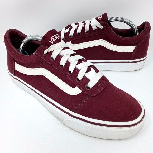 VANS Shoes - Vans Old Skool Burgundy Canvas Sneaker Skate Shoes - Women's Size 8